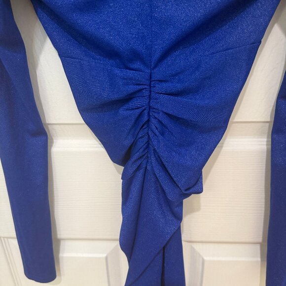 RONNIE KOBO LARA TWIST METALLIC ROYAL BLUE JERSEY DRESS - Picture 8 of 10